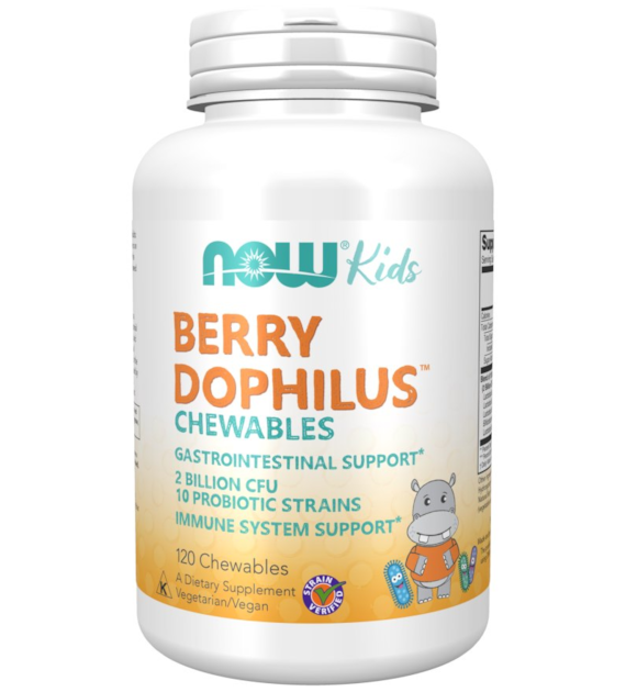 NOW FOODS BerryDophilus Kids - Probiotyk dla dzieci (120 tabl.)
