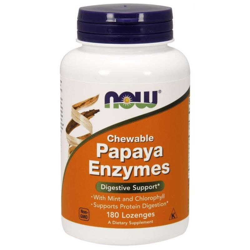 NOW FOODS Enzym Papaina 2000 USP - Papaya Enzymes (180 tabl.)