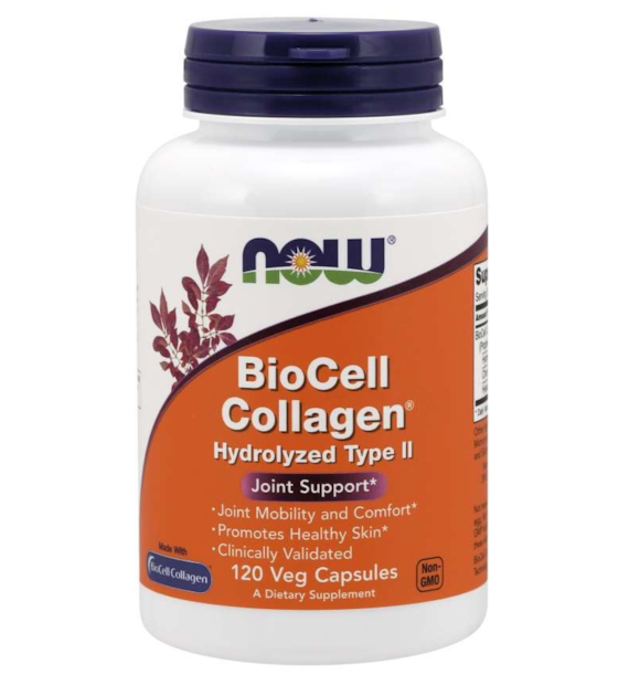 NOW FOODS BioCell Collagen - Hydrolizowany Kolagen typu II + Chondroityna + Kwas hialuronowy (120 kaps.)