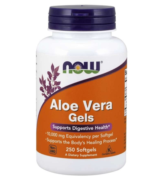 NOW FOODS Aloe Vera Gels - Aloes koncentrat z Liści Aloesu 200:1 (250 kaps.)