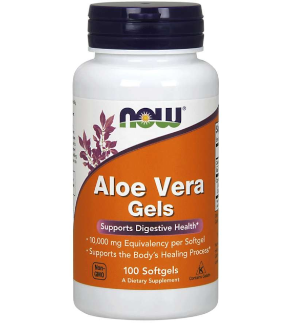 NOW FOODS Aloe Vera Gels - Aloes koncentrat z Liści Aloesu 200:1 (100 kaps.)