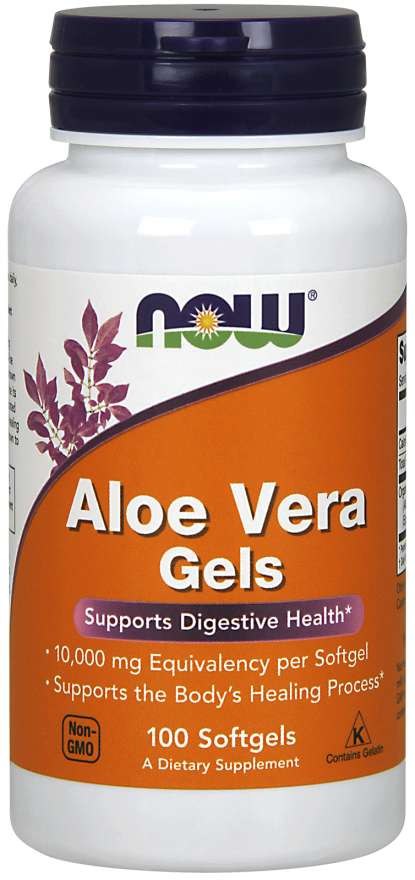 NOW FOODS Aloe Vera Gels - Aloes koncentrat z Liści Aloesu 200:1 (100 kaps.)