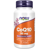 NOW FOODS CoQ10 50 mg - Koenzym Q10 50 mg z Witaminą E + Selen (100 kaps.)