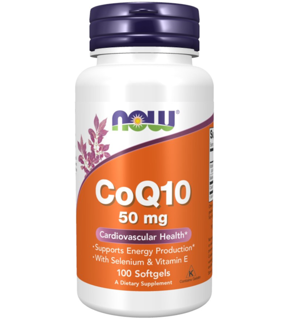 NOW FOODS CoQ10 50 mg - Koenzym Q10 50 mg z Witaminą E + Selen (100 kaps.)