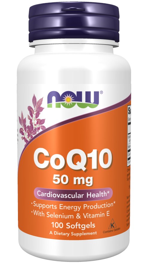 NOW FOODS CoQ10 50 mg - Koenzym Q10 50 mg z Witaminą E + Selen (100 kaps.)