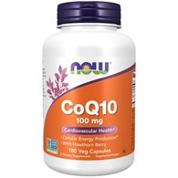 NOW FOODS CoQ10 100 mg z głogiem (180 kaps.)