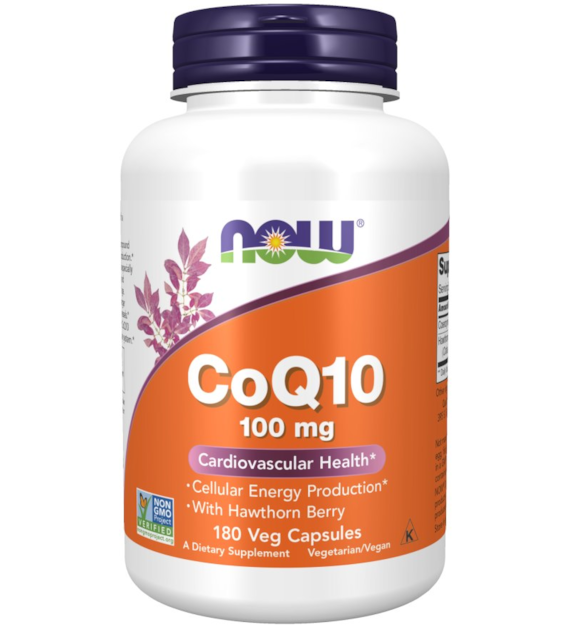 NOW FOODS CoQ10 100 mg z głogiem (180 kaps.)