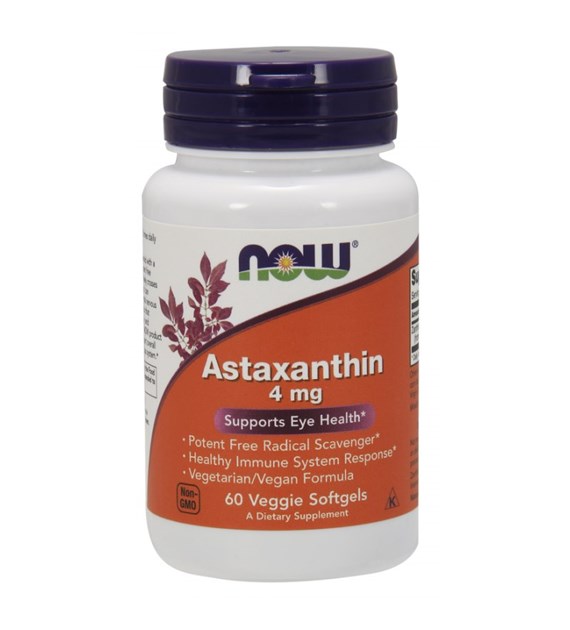 NOW FOODS Astaxanthin, 4  mg (60 Veg sgels)