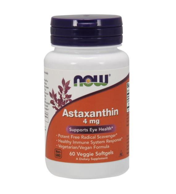NOW FOODS Astaxanthin, 4  mg (60 Veg sgels)