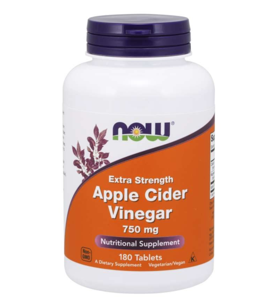 NOW FOODS Apple Cider Vinegar - Ocet Jabłkowy 750 mg (180 tabl.)