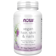 NOW FOODS Vegan Hair, Skin & Nails - Włosy, Skóra i Paznokcie (90 kaps.)