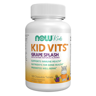 NOW FOODS Kid Vits Grape Splash -  Witaminy i minerały dla dzieci Kid Vits Smak winogronowy (120 tabl.)