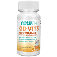 NOW FOODS Kid Vits Juicy Orange -  Witaminy i minerały dla dzieci Kid Vits Smak pomarańczowy (60 tabl.)