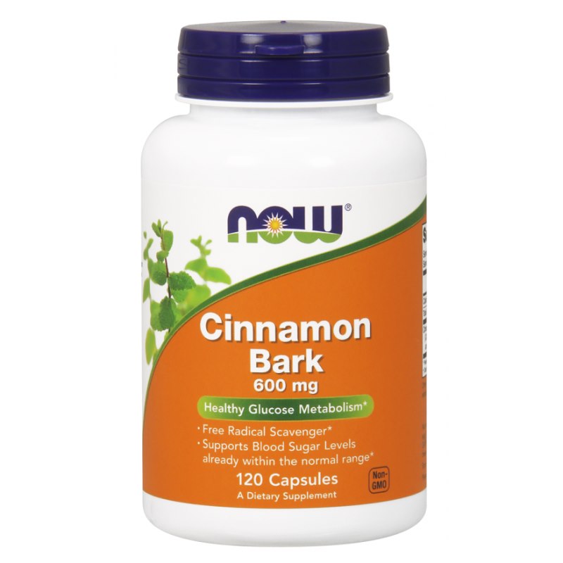 NOW FOODS Cinnamon Bark - Kora Cynamonu 600 mg (120 kaps.)