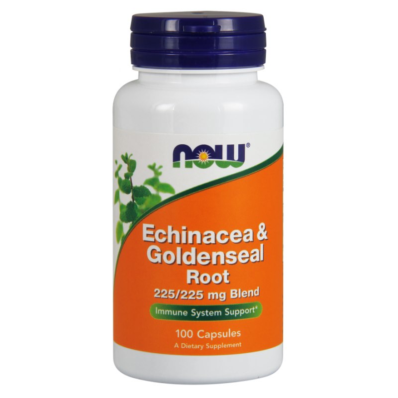 NOW FOODS Echinacea i Goldenseal Root - Jeżówka Purpurowa i Gorzknik Kanadyjski (100 kaps.)