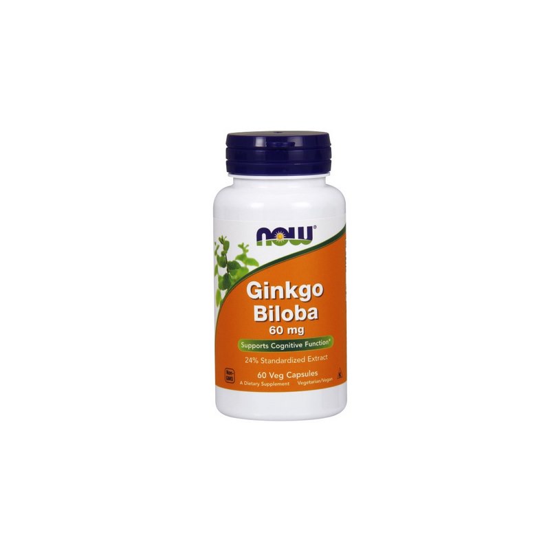 NOW FOODS Ginkgo Biloba ekstrakt - Miłorząb Japoński (60 kaps.)