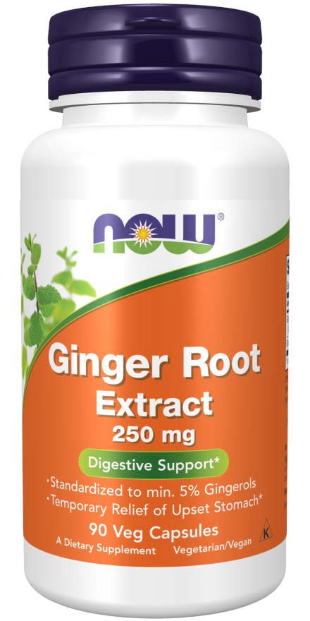 NOW FOODS Ginger Root Extract - Wyciąg z korzenia imbiru 250 mg (90 kaps.)