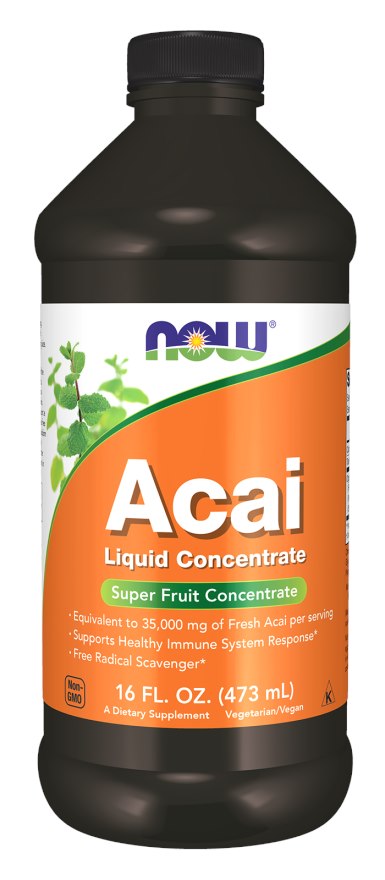 NOW FOODS Acai Liquid Concentrate - Acai Płynny Koncentrat (473 ml)
