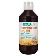 NOW FOODS Elderberry Liquid for Kids - Czarny Bez dla Dzieci w Płynie (237 ml)