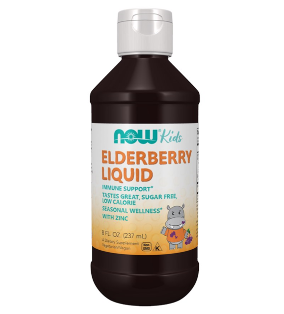 NOW FOODS Elderberry Liquid for Kids (237 ml / 8 fl. oz.)