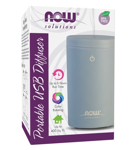 NOW FOODS Nawilżacz powietrza - dyfuzor do olejków - USB szary