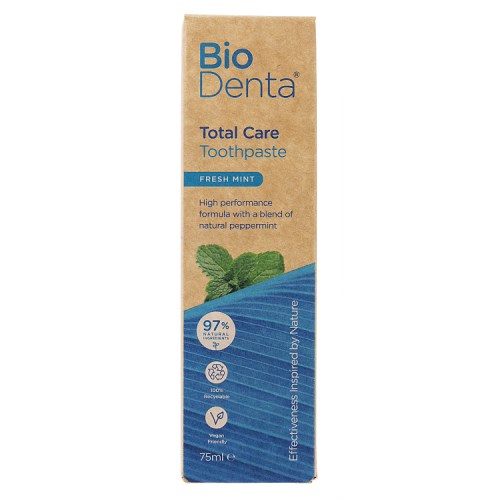 BECONFIDENT BioDenta Pasta do kompleksowej pielęgnacji zębów o smaku świeżej mięty (75 ml)