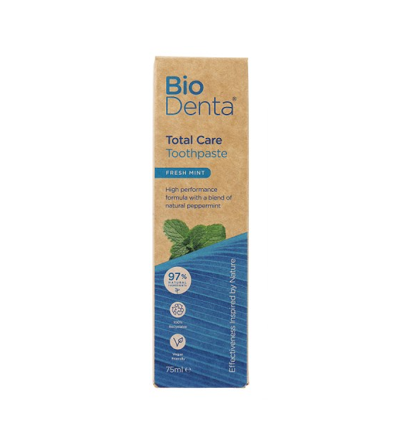 BECONFIDENT BioDenta Pasta do kompleksowej pielęgnacji zębów  o smaku świeżej mięty (75 ml)