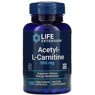 LIFE EXTENSION Acetyl-L-Carnitine, 500 mg (100 vcaps)