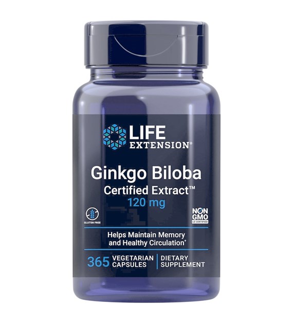 LIFE EXTENSION Ginkgo Biloba Certified Extract, 120 mg (365 vcaps)