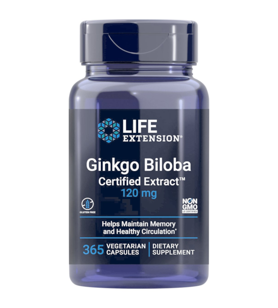 LIFE EXTENSION Ginkgo Biloba Certified Extract 120 mg (365 kaps.)