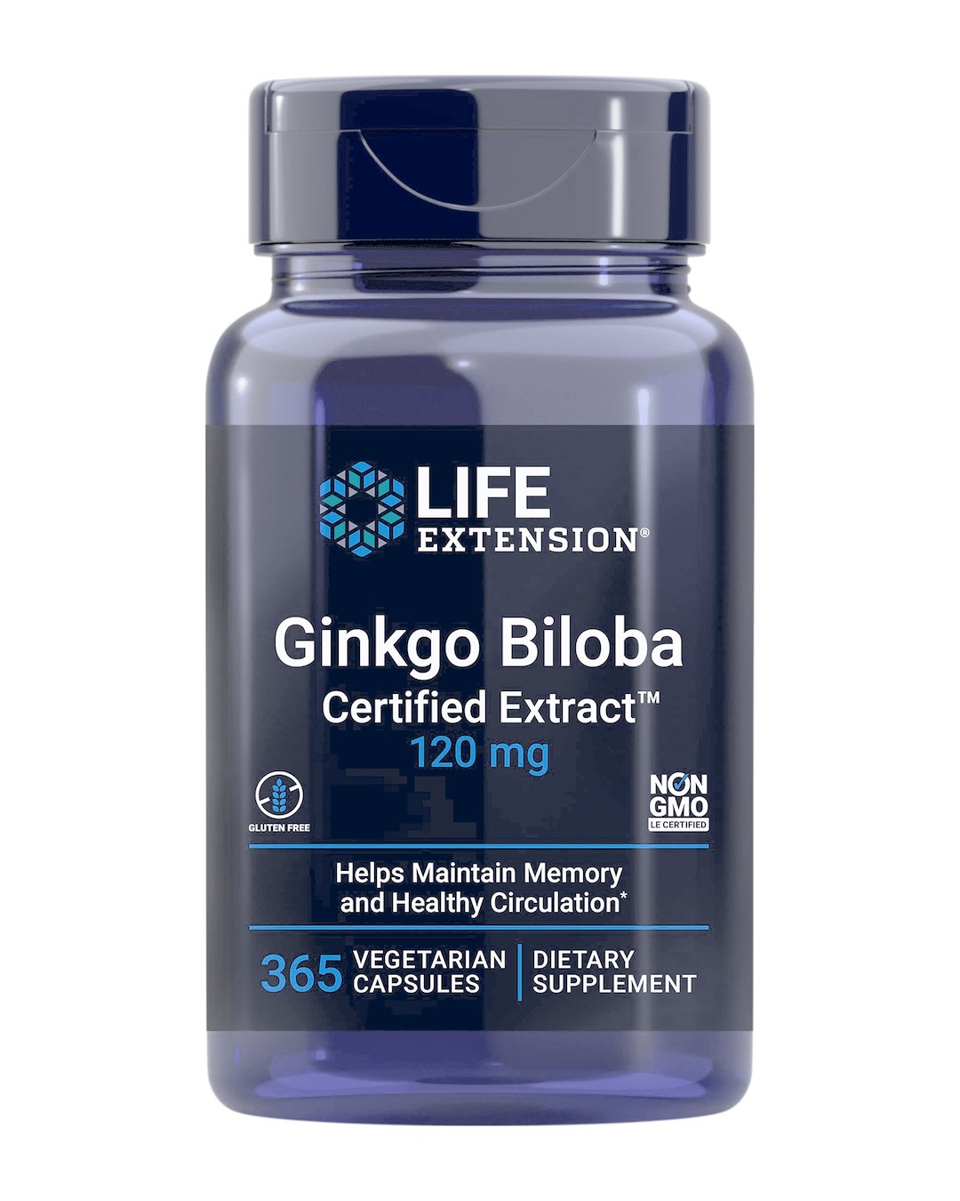 LIFE EXTENSION Ginkgo Biloba Certified Extract, 120 mg (365 vcaps)