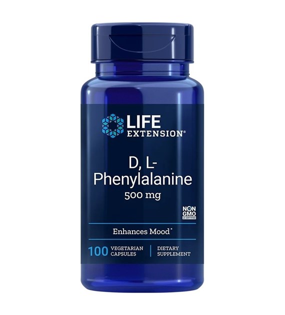LIFE EXTENSION D,L-Phenylalanine Capsules, 500 mg (100 vcaps)
