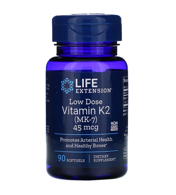 LIFE EXTENSION Low-Dose Vitamin K2, 45 mcg (90 sgels)