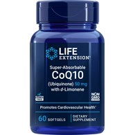 LIFE EXTENSION Koenzym Q10 Ubichinon 50 mg + D-Limonen 100 mg (60 kaps.)