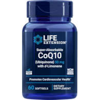 LIFE EXTENSION Koenzym Q10 Ubichinon 50 mg + D-Limonen 100 mg (60 kaps.)