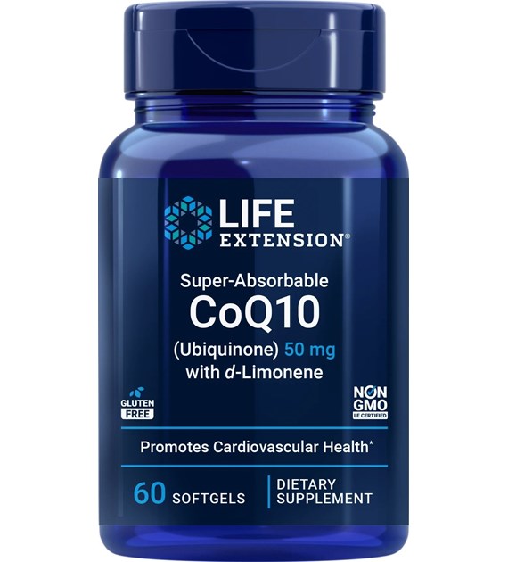 LIFE EXTENSION Super-Absorbable CoQ10 Ubiquinone with d-Limonene, 50 mg (60 sgels)