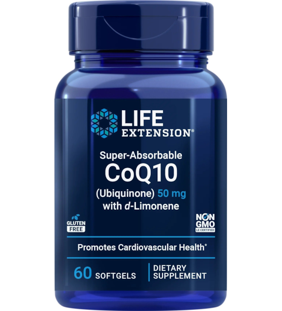 LIFE EXTENSION Koenzym Q10 Ubichinon 50 mg + D-Limonen 100 mg (60 kaps.)