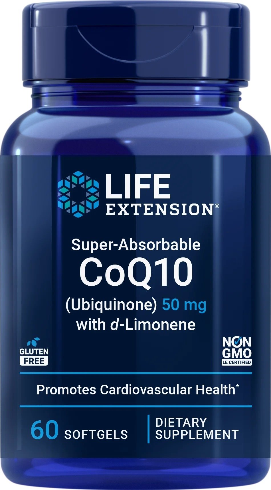 LIFE EXTENSION Koenzym Q10 Ubichinon 50 mg + D-Limonen 100 mg (60 kaps.)