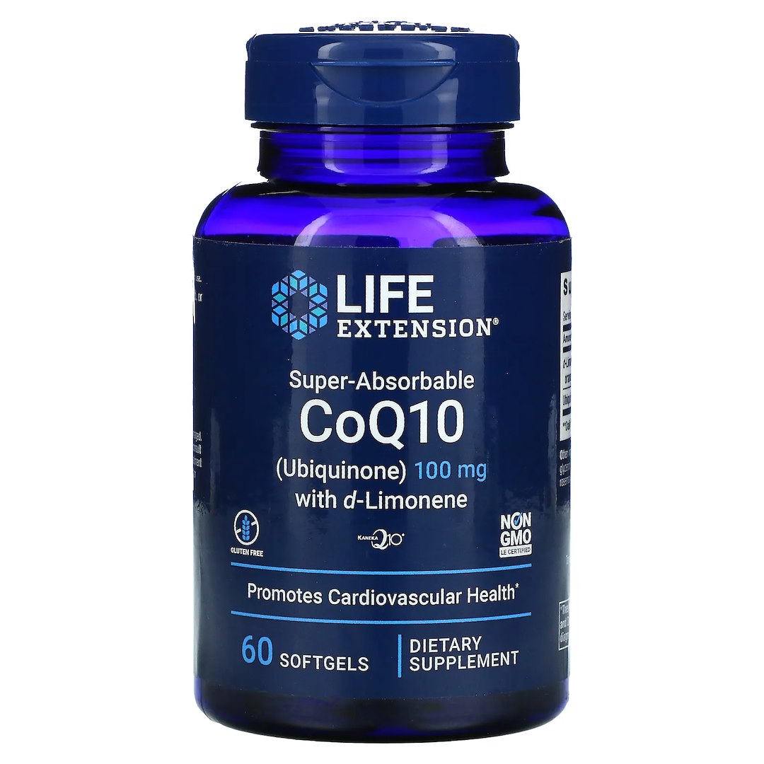 LIFE EXTENSION Koenzym Q10 Ubichinon 100 mg + D-Limonen 100 mg (60 kaps.)
