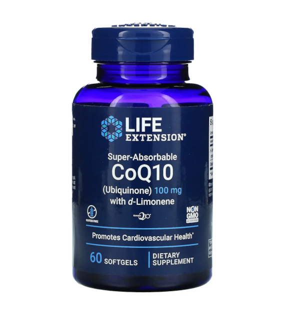 LIFE EXTENSION Koenzym Q10 Ubichinon 100 mg + D-Limonen 100 mg (60 kaps.)