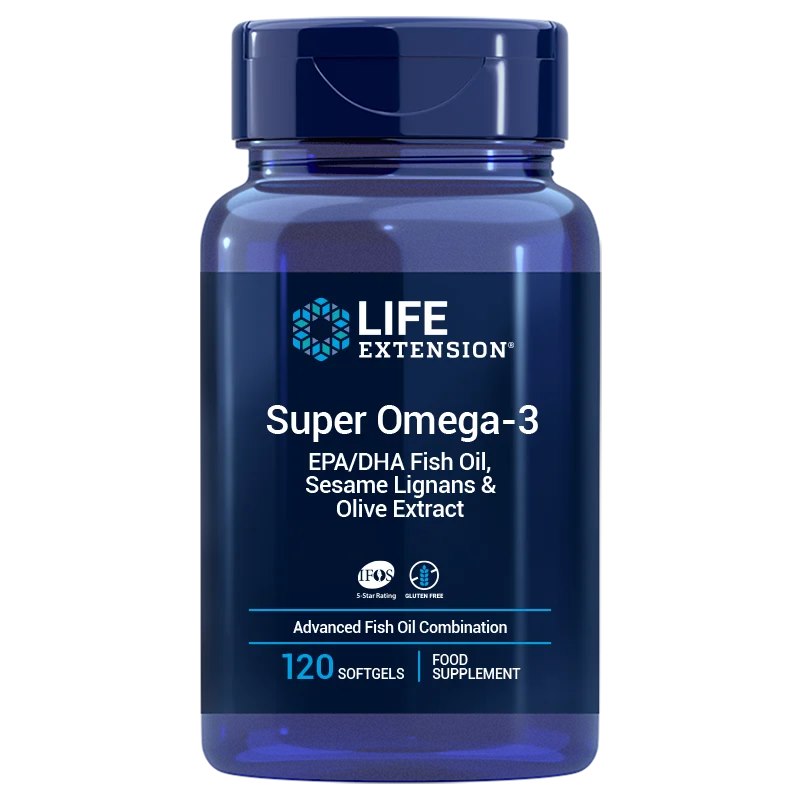 LIFE EXTENSION Super Omega-3 EPA/DHA with Sesame Lignans & Olive Extract (120 sgels)