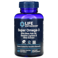 LIFE EXTENSION Super Omega-3 EPA/DHA z Lignanami Sezamowymi i Ekstraktem z Oliwek (60 kaps.)