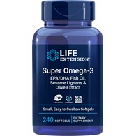 LIFE EXTENSION Super Omega-3 EPA/DHA with Sesame Lignans & Olive Extract (240 easy-to-swallow sgels)