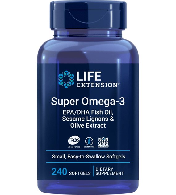 LIFE EXTENSION Super Omega-3 EPA/DHA with Sesame Lignans & Olive Extract (240 easy-to-swallow sgels)
