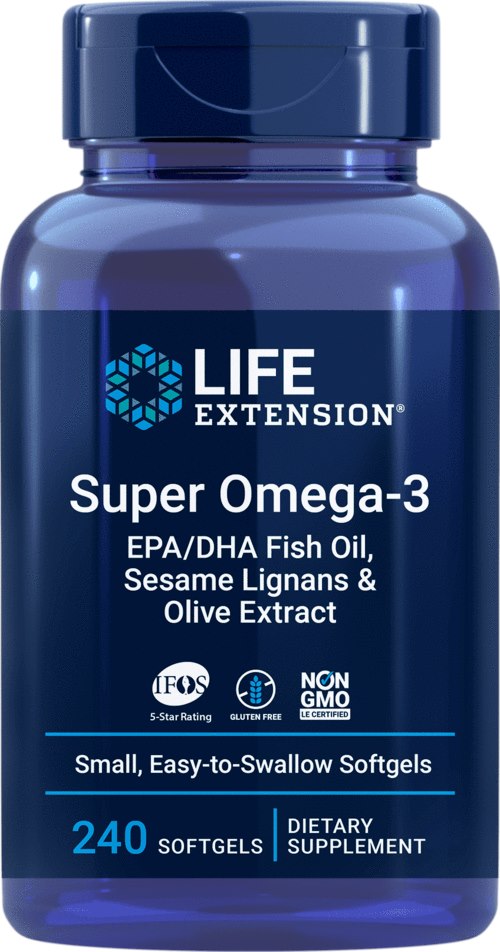 LIFE EXTENSION Super Omega-3 EPA/DHA with Sesame Lignans & Olive Extract (240 easy-to-swallow sgels)