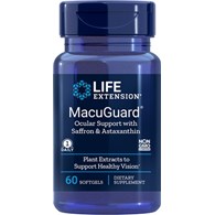 LIFE EXTENSION MacuGuard Ocular Support with Saffron and Astaxanthin (60 sgels)