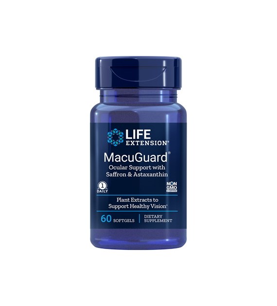 LIFE EXTENSION MacuGuard Ocular Support with Saffron and Astaxanthin (60 sgels)