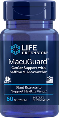 LIFE EXTENSION MacuGuard Ocular Support with Saffron and Astaxanthin (60 sgels)