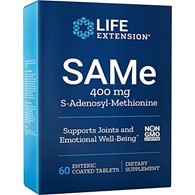 LIFE EXTENSION SAMe (S-Adenosyl-Methionine), 400 mg (60 enteric coated tabs)