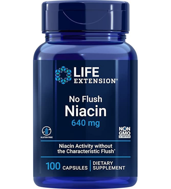 LIFE EXTENSION No Flush Niacin 640 mg  (100 kaps.)
